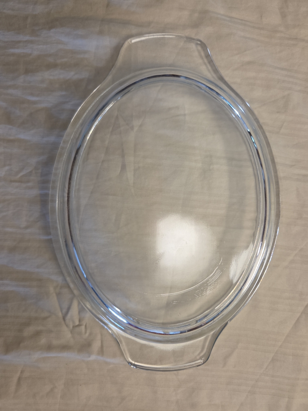 Vintage Pyrex Clear Glass Oval Baking Dish Lid Only Tab Handle Replacement